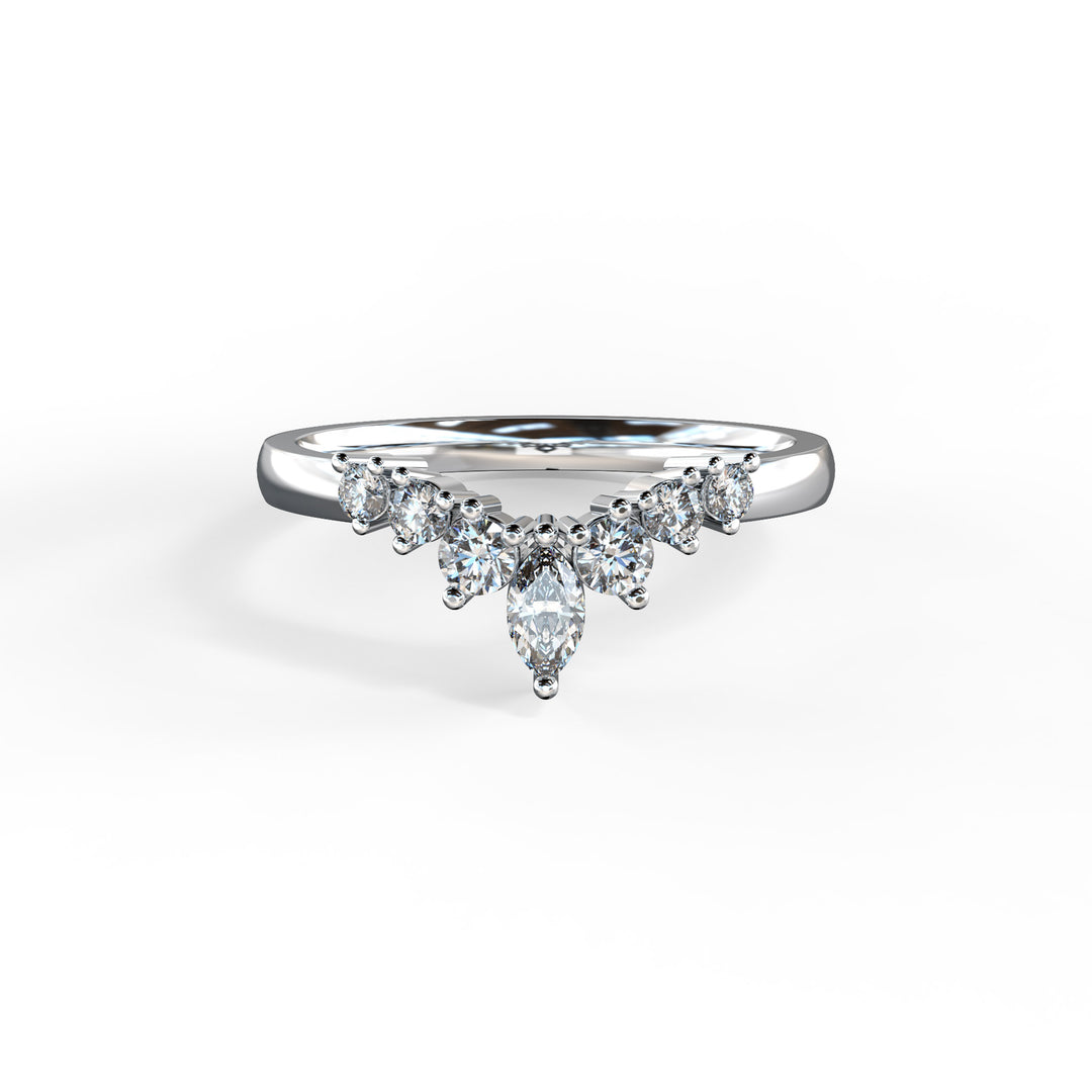 Nicole Shaped Diamond Ring Wedding Band