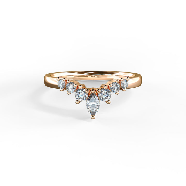 Nicole Shaped Diamond Ring Wedding Band