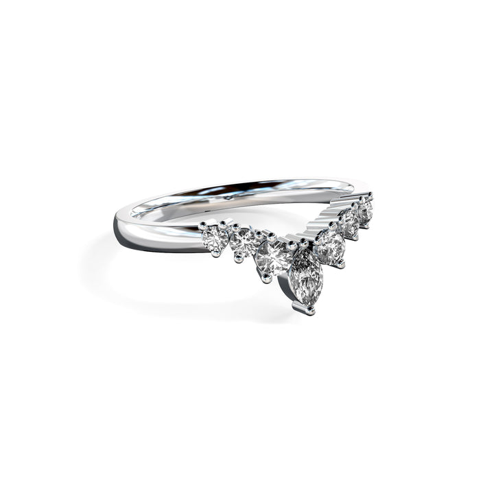 Nicole Shaped Diamond Ring Wedding Band