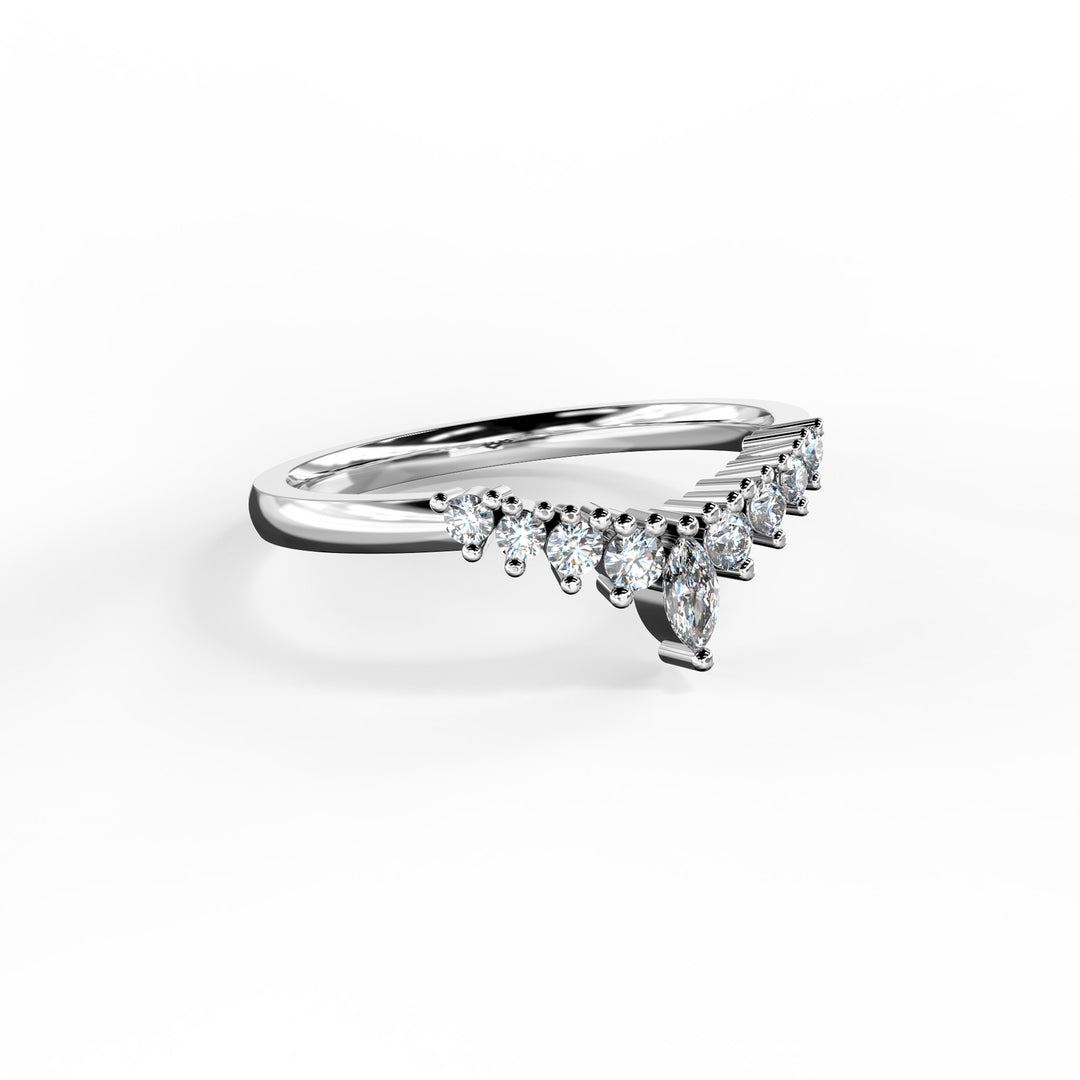 Nicole Shaped Diamond Ring Wedding Band