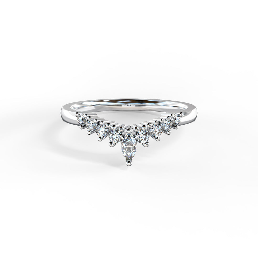 Nicole Shaped Diamond Ring Wedding Band